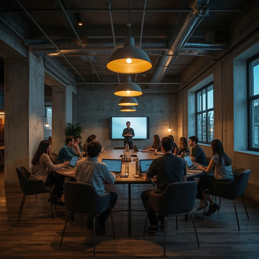 vista panoramica di ufficio moderno